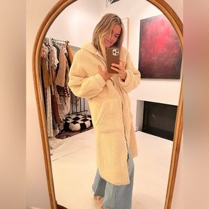 Free People Ivory Sherpa Duster Coat